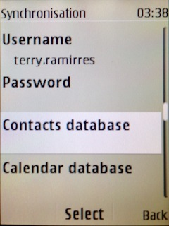 Select Contacts database