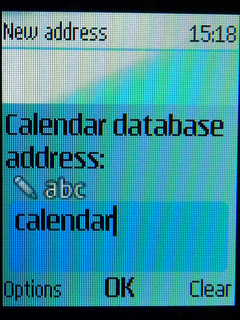 Type calendar into Database address field